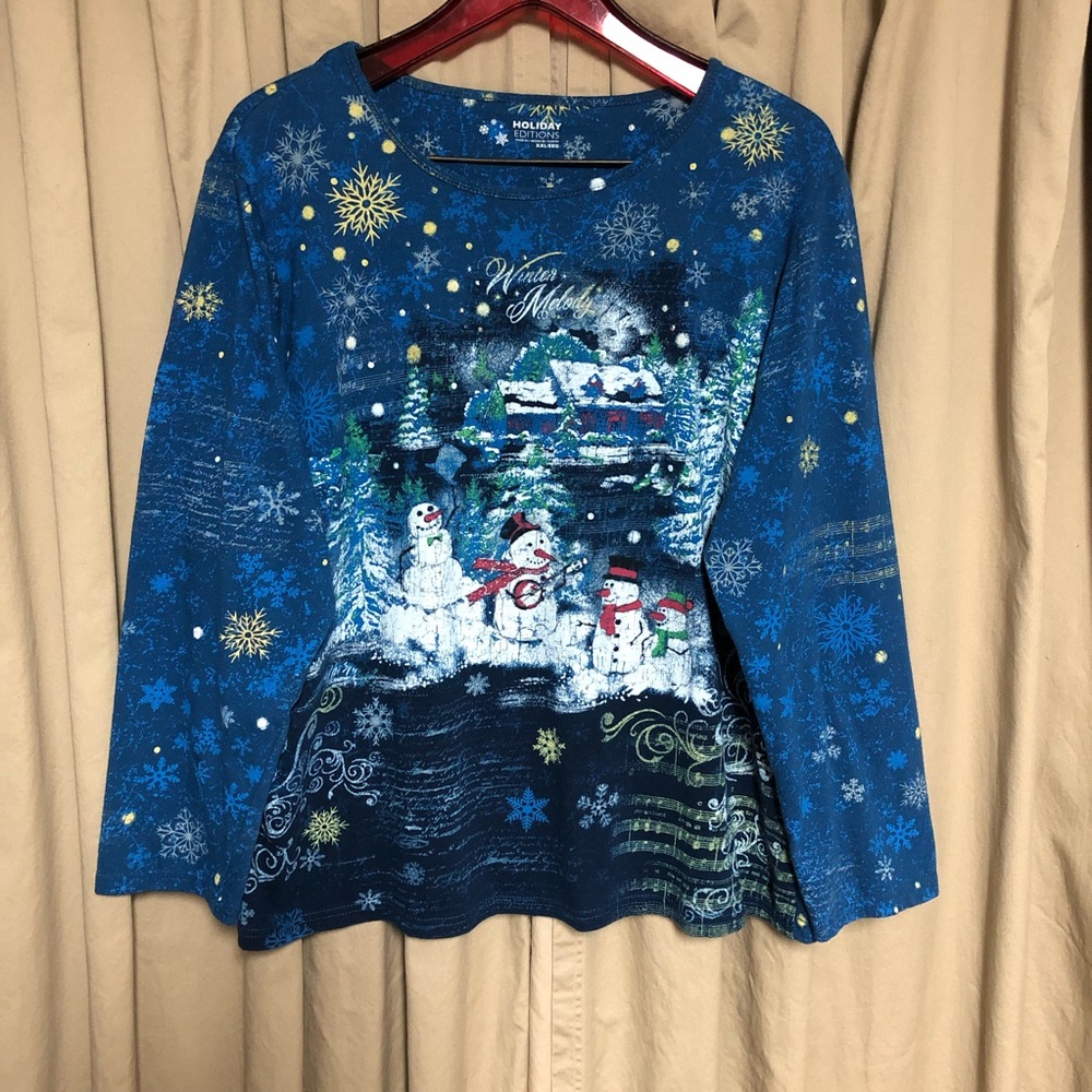 Holiday Editions Long Sleeve Winter Graphic T XXL